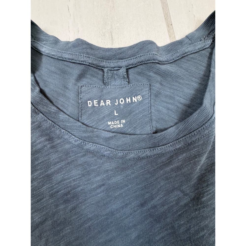 Dear John Womens Gray Blue Slub Knit Sleeveless Pleat Back TankTop Large DKN2148 - Picture 2 of 6